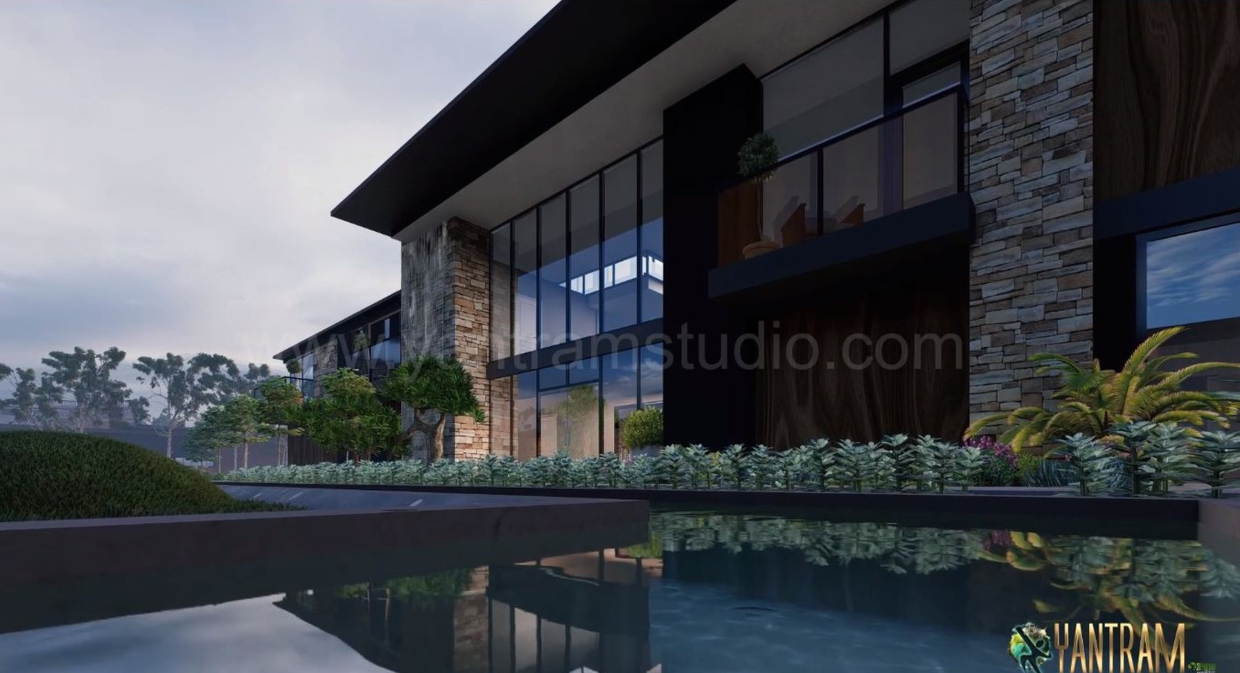 3d mimari görselleştirme stüdyosu tarafından Miami, Florida'daki Amazing Villa için 3d animasyon izleme hizmetleri in Daz3d vray 5.0 resim