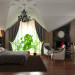 Cпальня в коттедже из бруса в 3d max corona render изображение