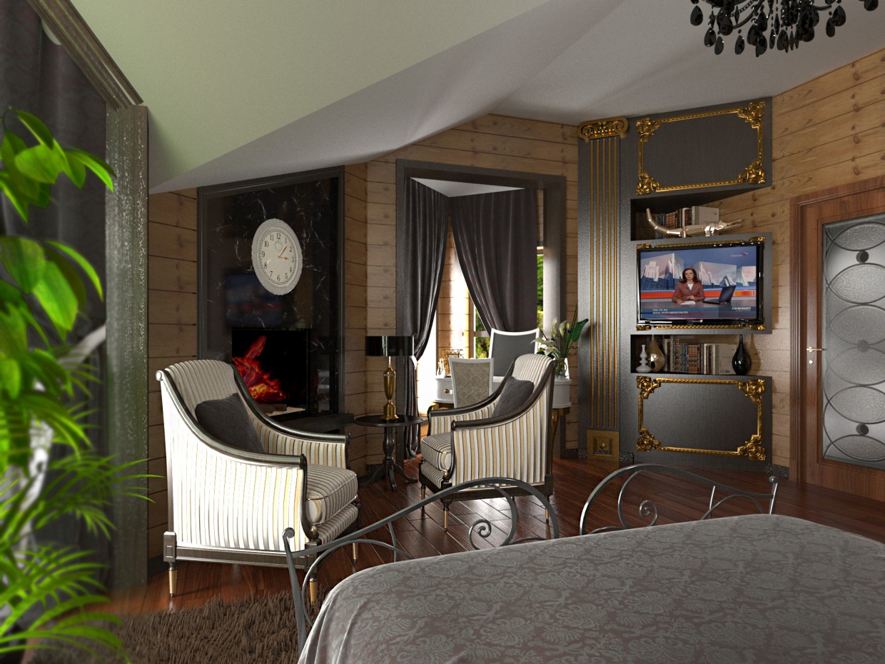 habitación en una cabaña de troncos cilindrada imagen de habitación en una cabaña de troncos cilindrada en 3d max corona render