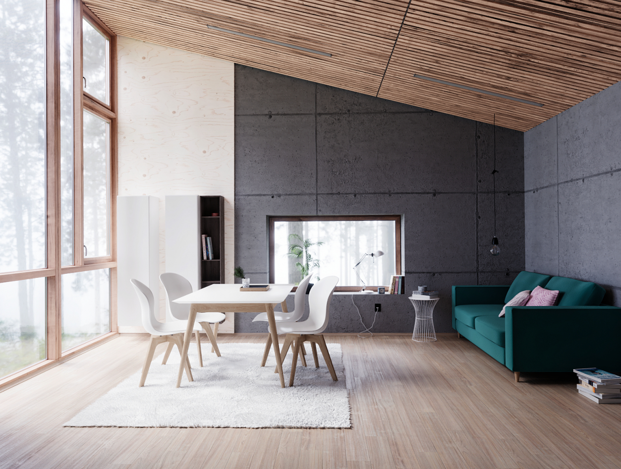 imagen de Boconcept interior en Blender cycles render