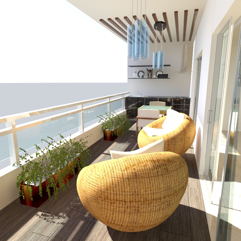 3d visualization terraza balcon Bermudez | 3dlancer.net