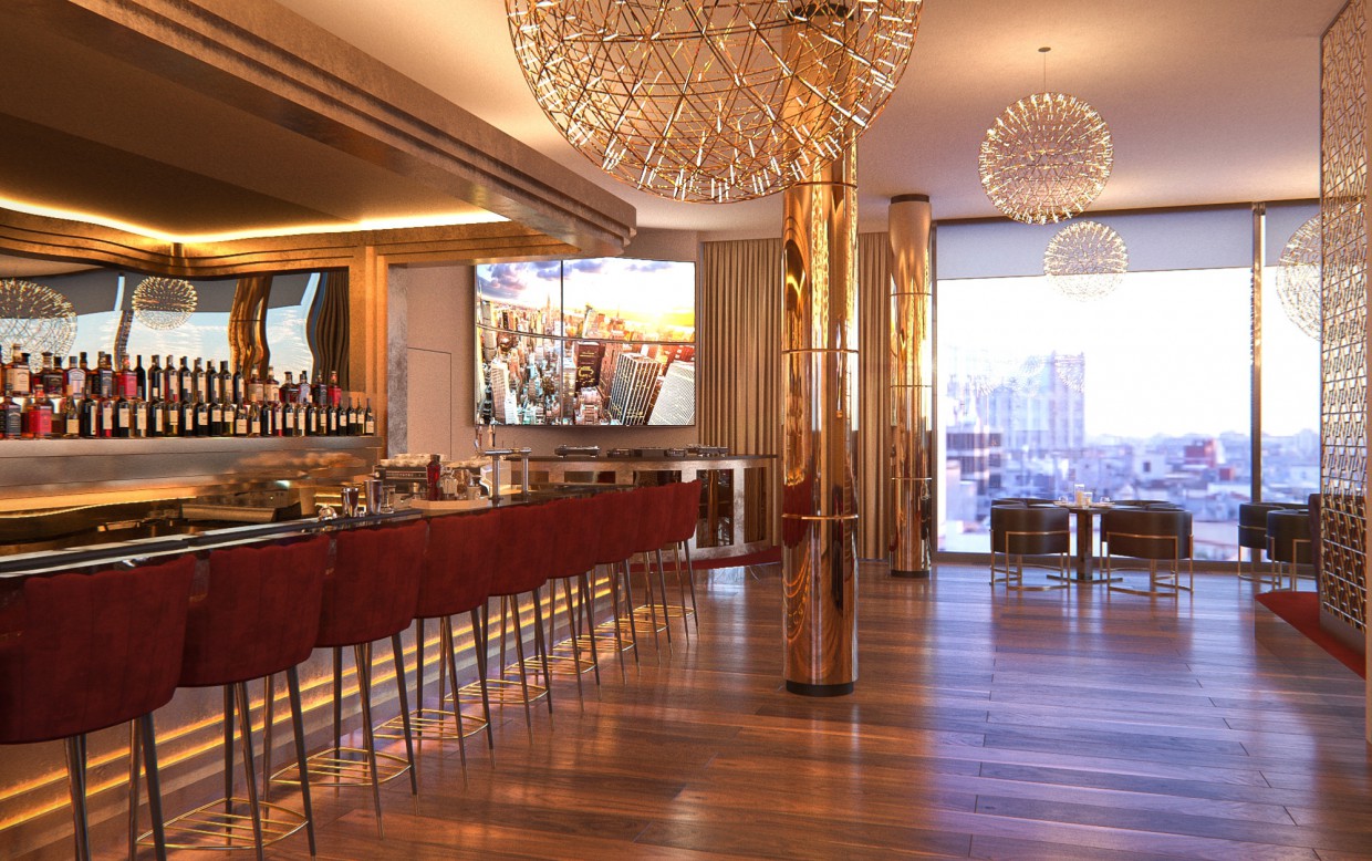 zona de salón imagen de zona de salón en 3d max corona render