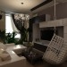 Zoneamento: sala de estar, cozinha em 3d max vray imagem