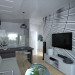 Apartment with optical illusions and ... floor lamp-dog. in Cinema 4d corona render image