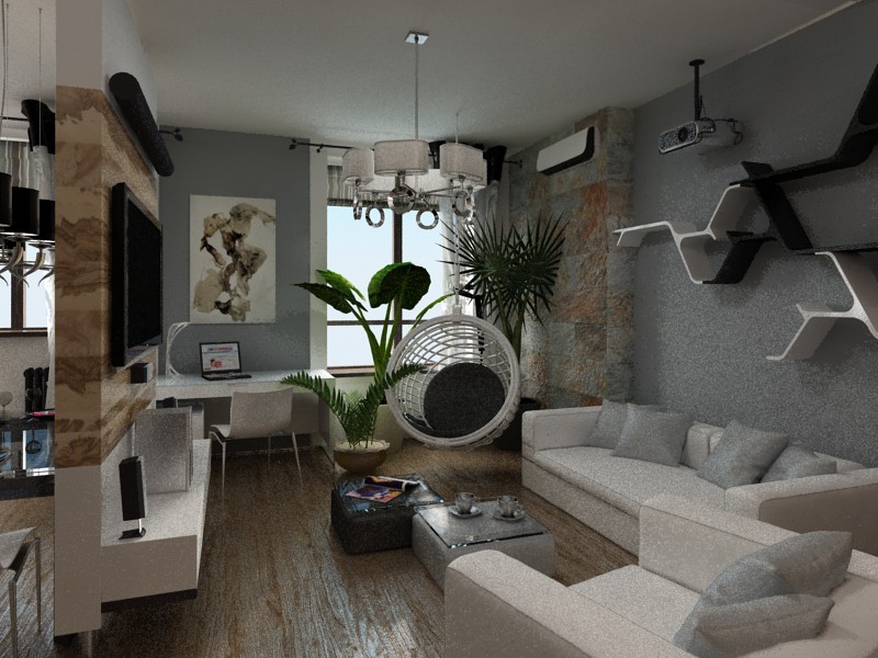 Гостиная Гостиная в 3d max vray изображение