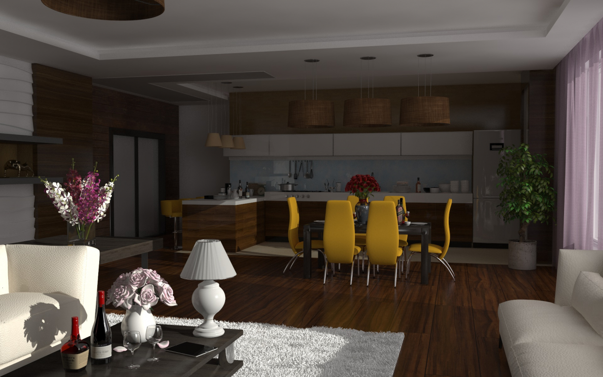 Cozinha moderna em Cinema 4d vray 2.0 imagem