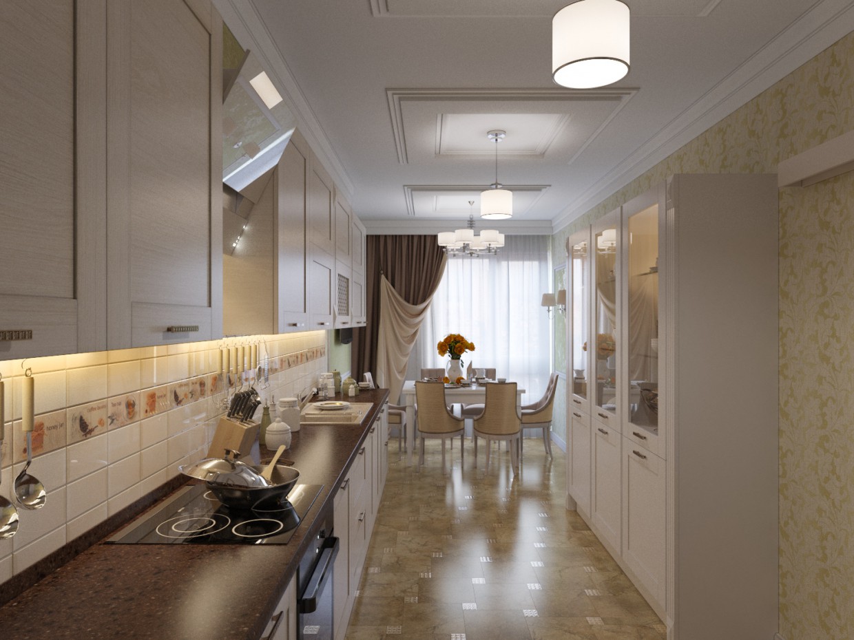Кухня Кухня в 3d max corona render изображение