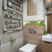 Design de interiores do banheiro de hóspedes em Chernigov.