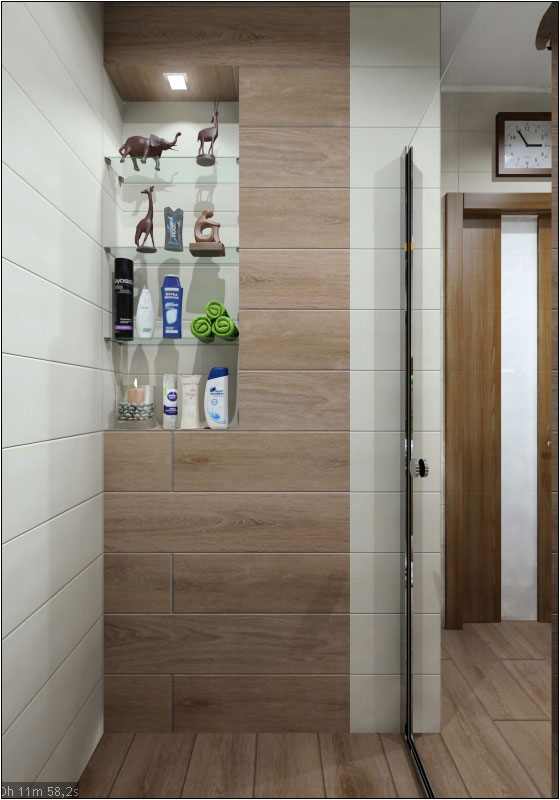चेरनिगोव में अतिथि बाथरूम का आंतरिक डिजाइन 3d max vray 1.5 में प्रस्तुत छवि