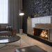 Loft with fireplace in 3d max corona render image