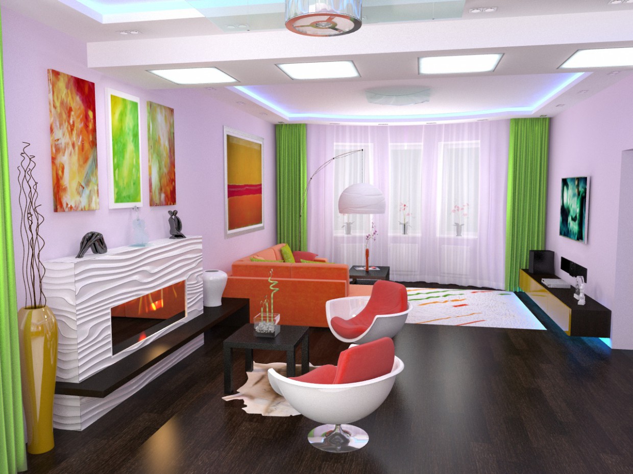 Котедж 1-ий поверх Котедж 1-ий поверх в 3d max vray зображення