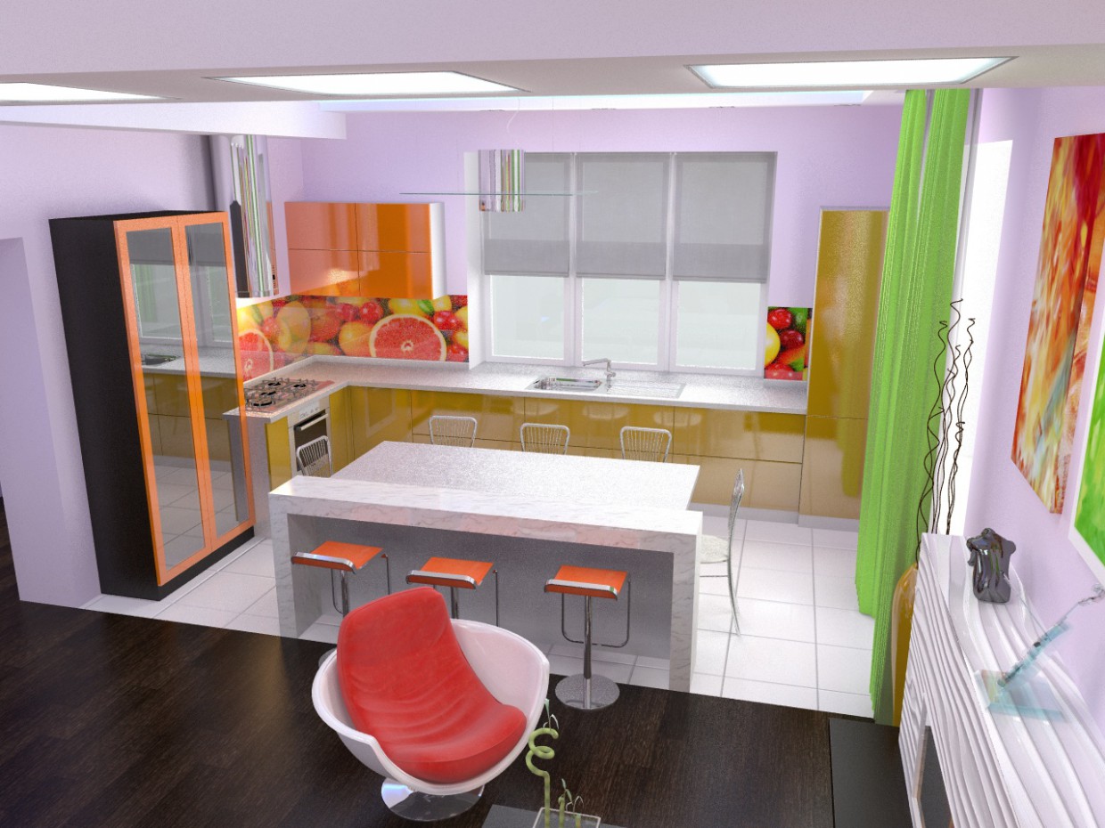 Котедж 1-ий поверх Котедж 1-ий поверх в 3d max vray зображення
