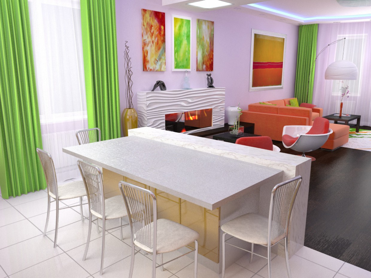 Котедж 1-ий поверх Котедж 1-ий поверх в 3d max vray зображення