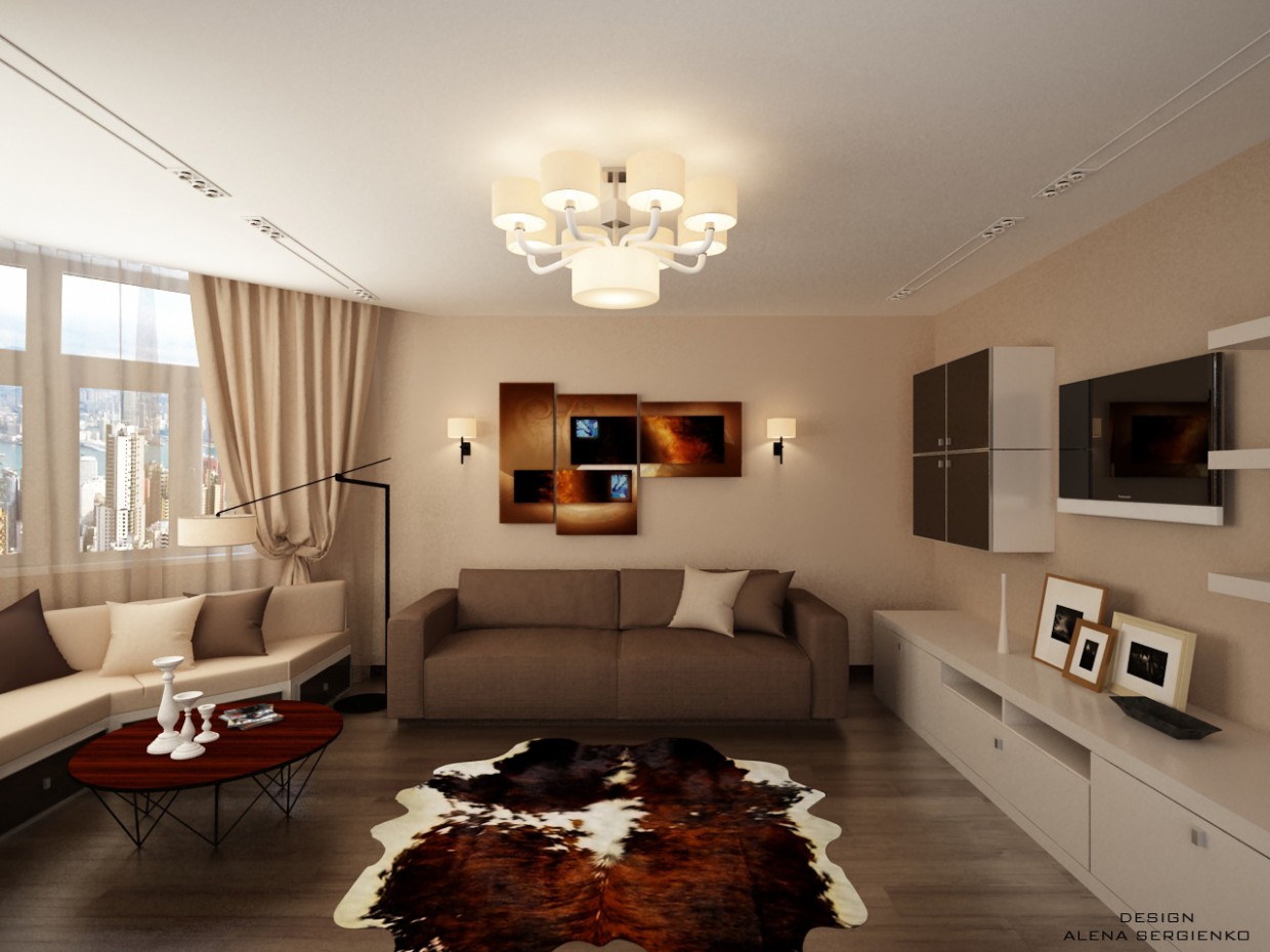 Salotto con bovindo in 3d max vray immagine