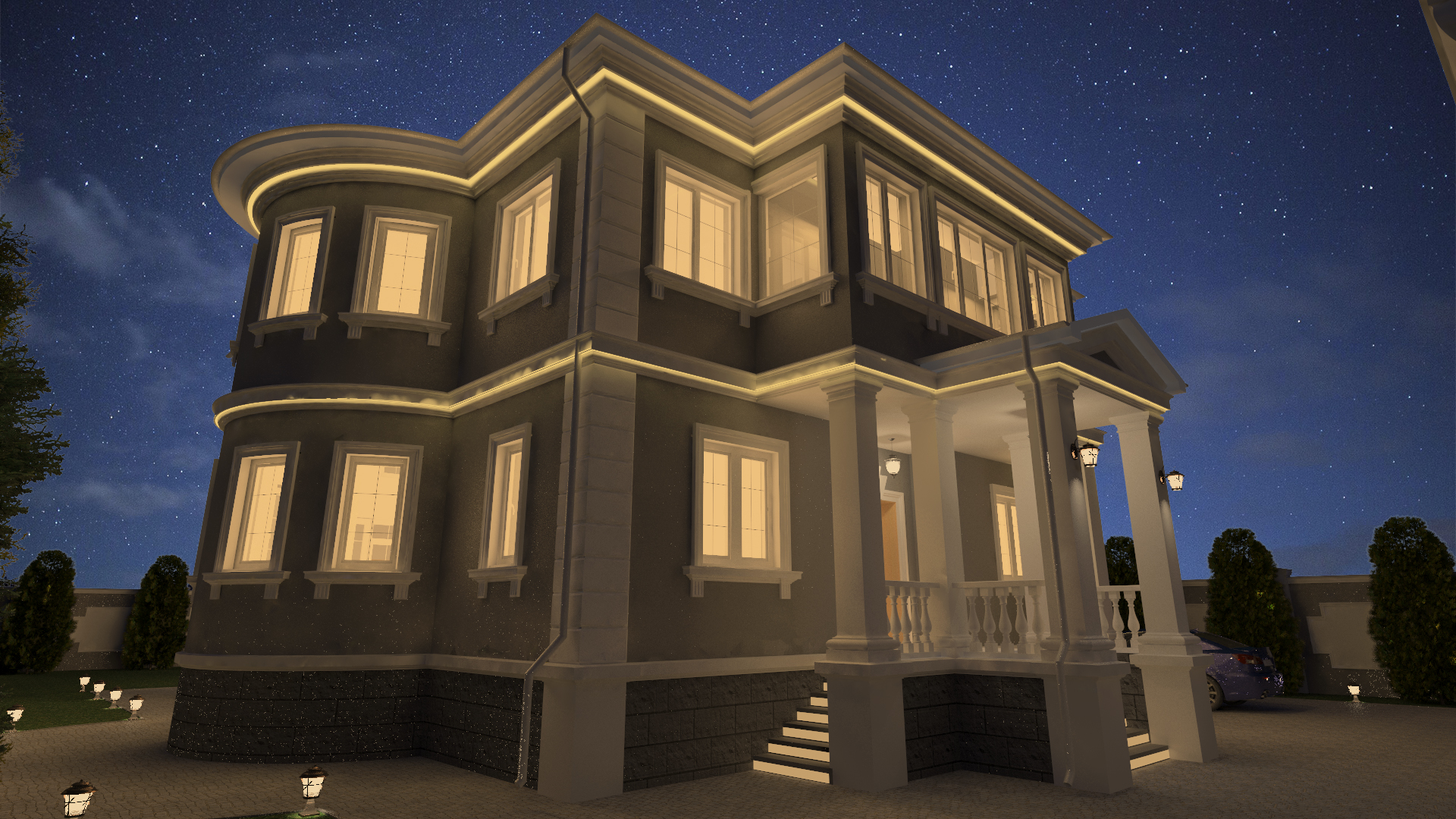 Le projet de la maison dans le style classique dans 3d max vray 3.0 image