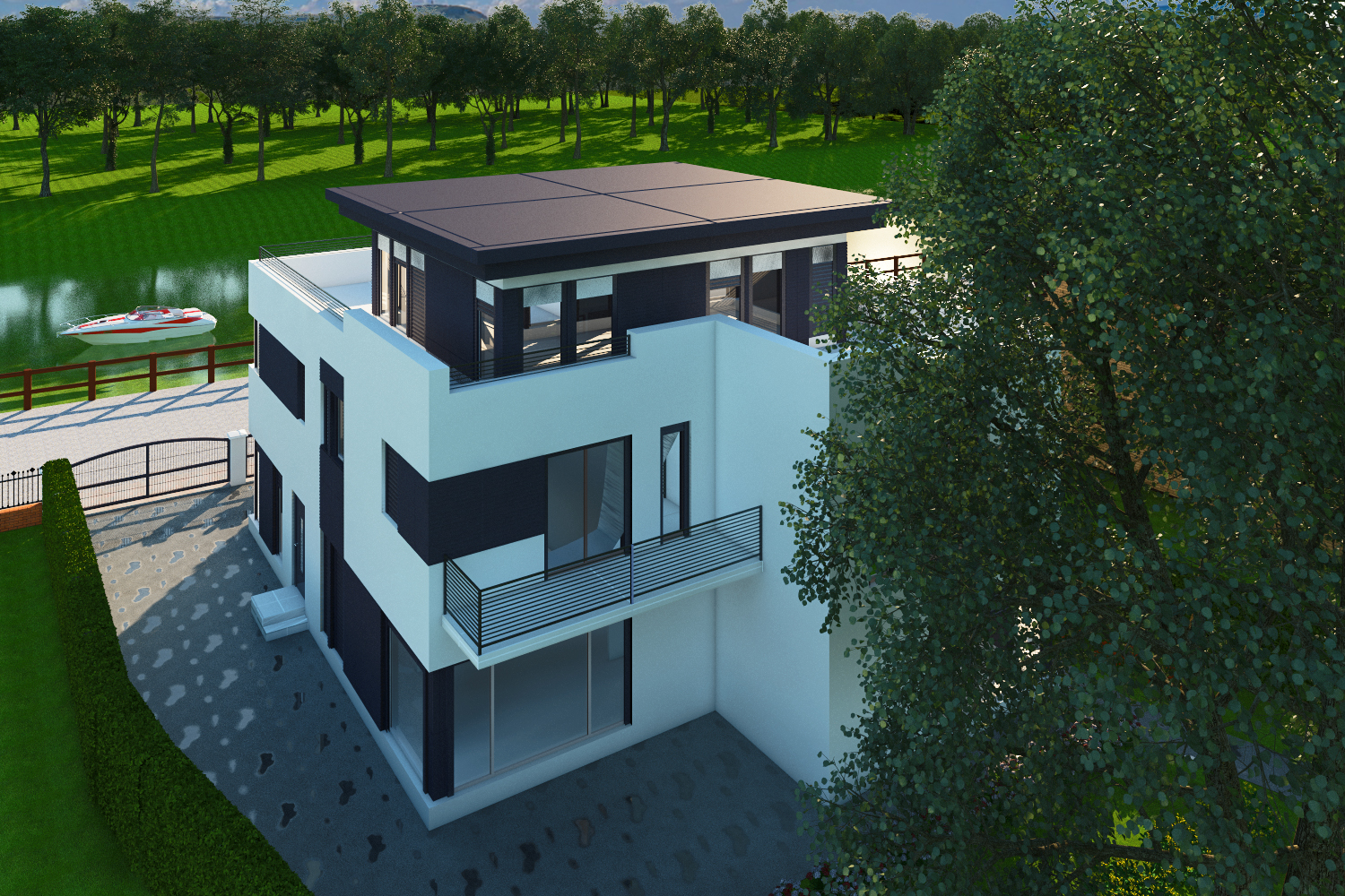 High-tech house project in 3d max vray 3.0 image