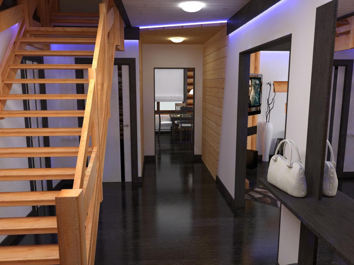 Casa de 2 pisos de madera en estilo moderno imagen de Casa de 2 pisos de madera en estilo moderno en 3d max vray