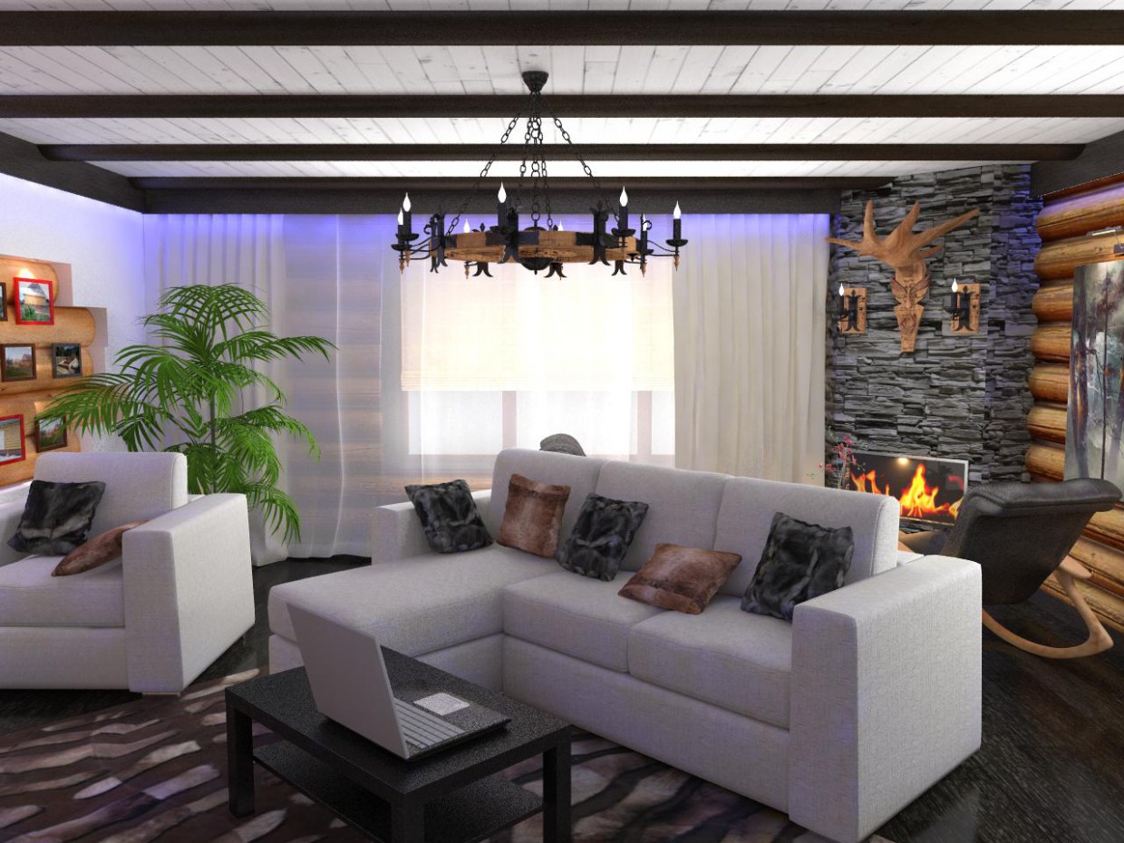 Casa de 2 pisos de madera en estilo moderno imagen de Casa de 2 pisos de madera en estilo moderno en 3d max vray