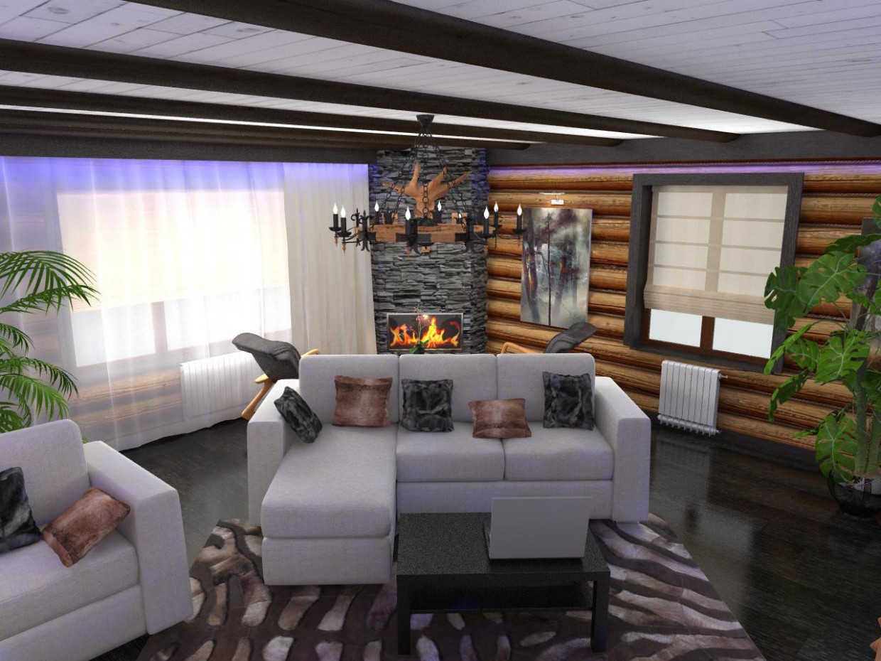 Casa de 2 pisos de madera en estilo moderno imagen de Casa de 2 pisos de madera en estilo moderno en 3d max vray