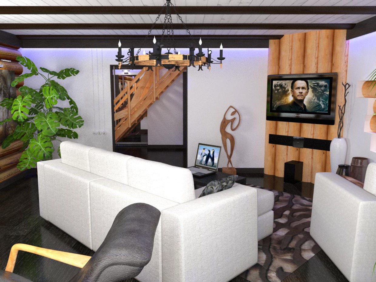 Casa de 2 pisos de madera en estilo moderno imagen de Casa de 2 pisos de madera en estilo moderno en 3d max vray