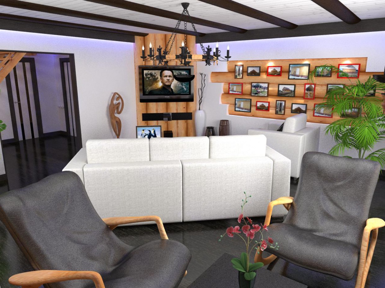 Casa de 2 pisos de madera en estilo moderno imagen de Casa de 2 pisos de madera en estilo moderno en 3d max vray