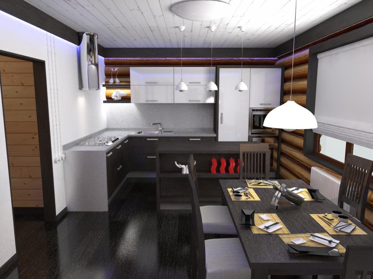 Casa de 2 pisos de madera en estilo moderno imagen de Casa de 2 pisos de madera en estilo moderno en 3d max vray