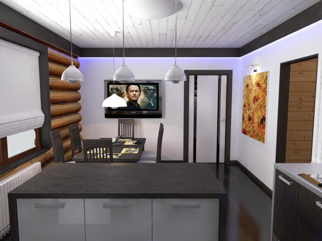 Casa de 2 pisos de madera en estilo moderno imagen de Casa de 2 pisos de madera en estilo moderno en 3d max vray