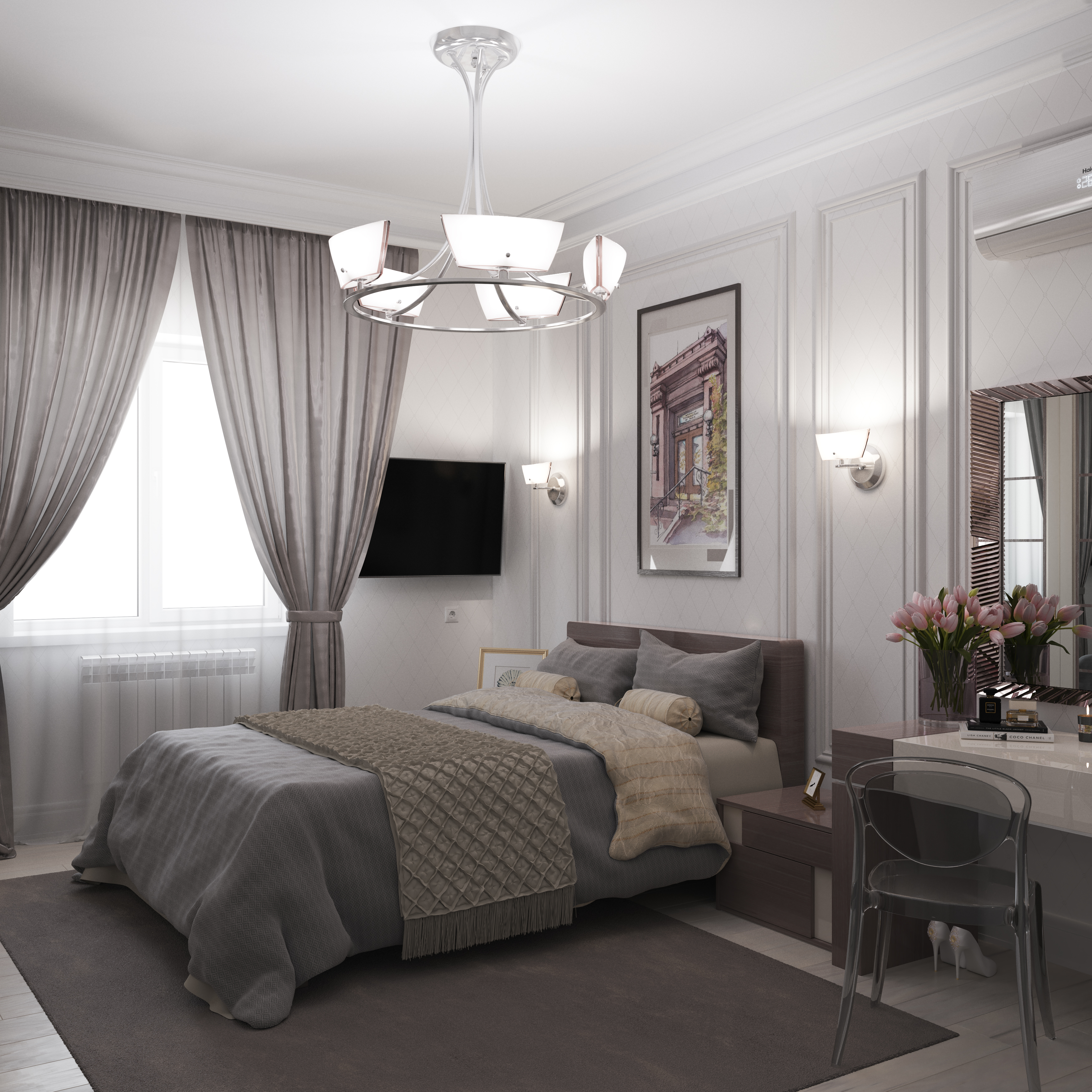 Спальна кімната. в 3d max corona render зображення