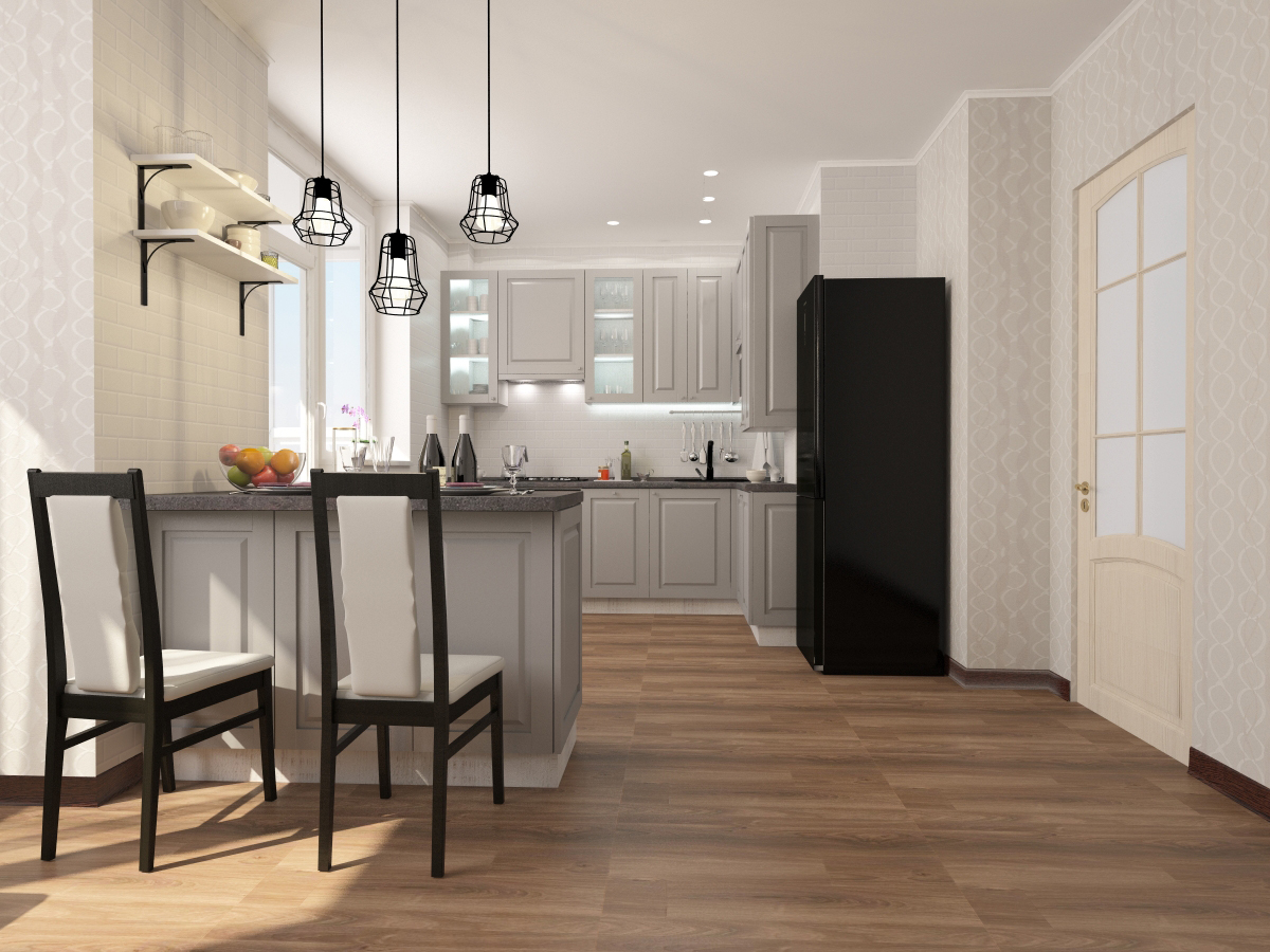 кухня классика-модерн в 3d max vray 3.0 изображение