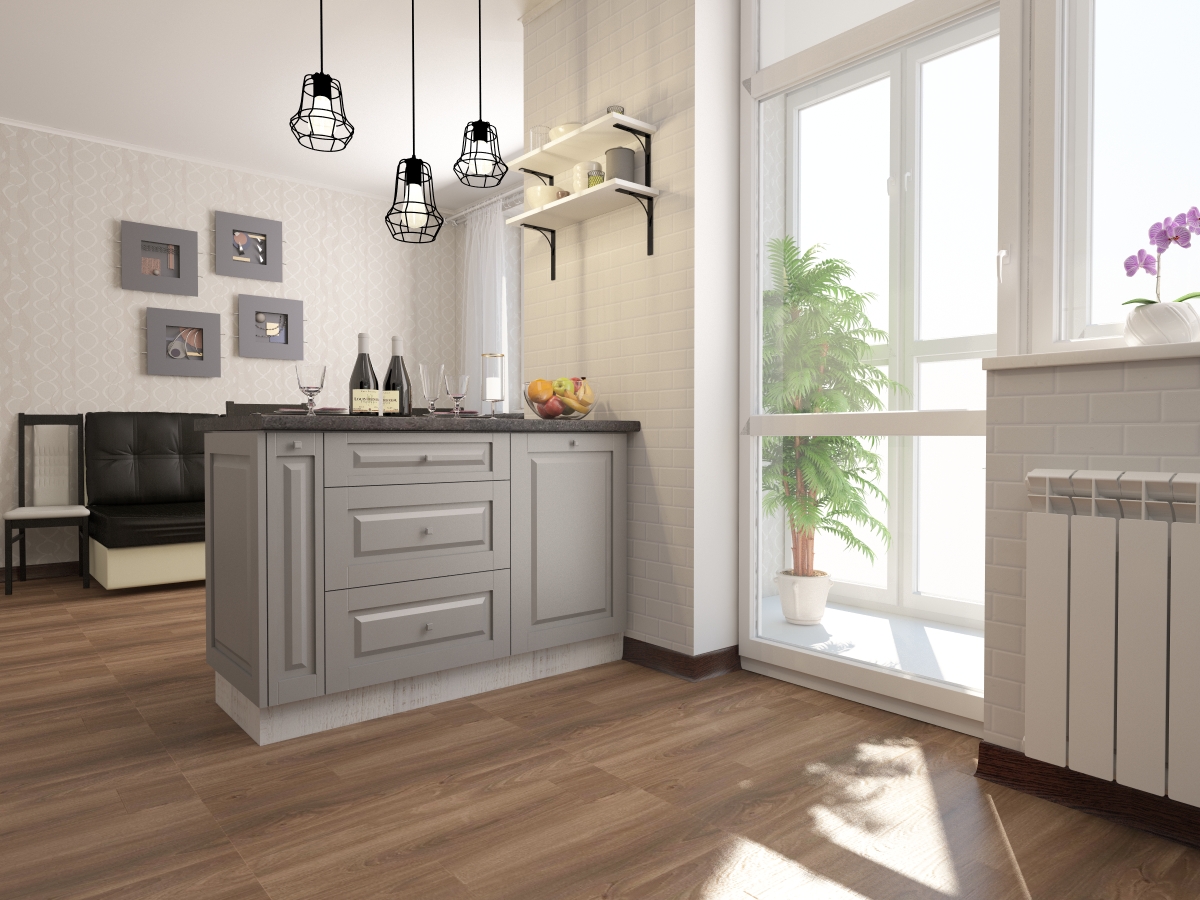 кухня класика-модерн в 3d max vray 3.0 зображення