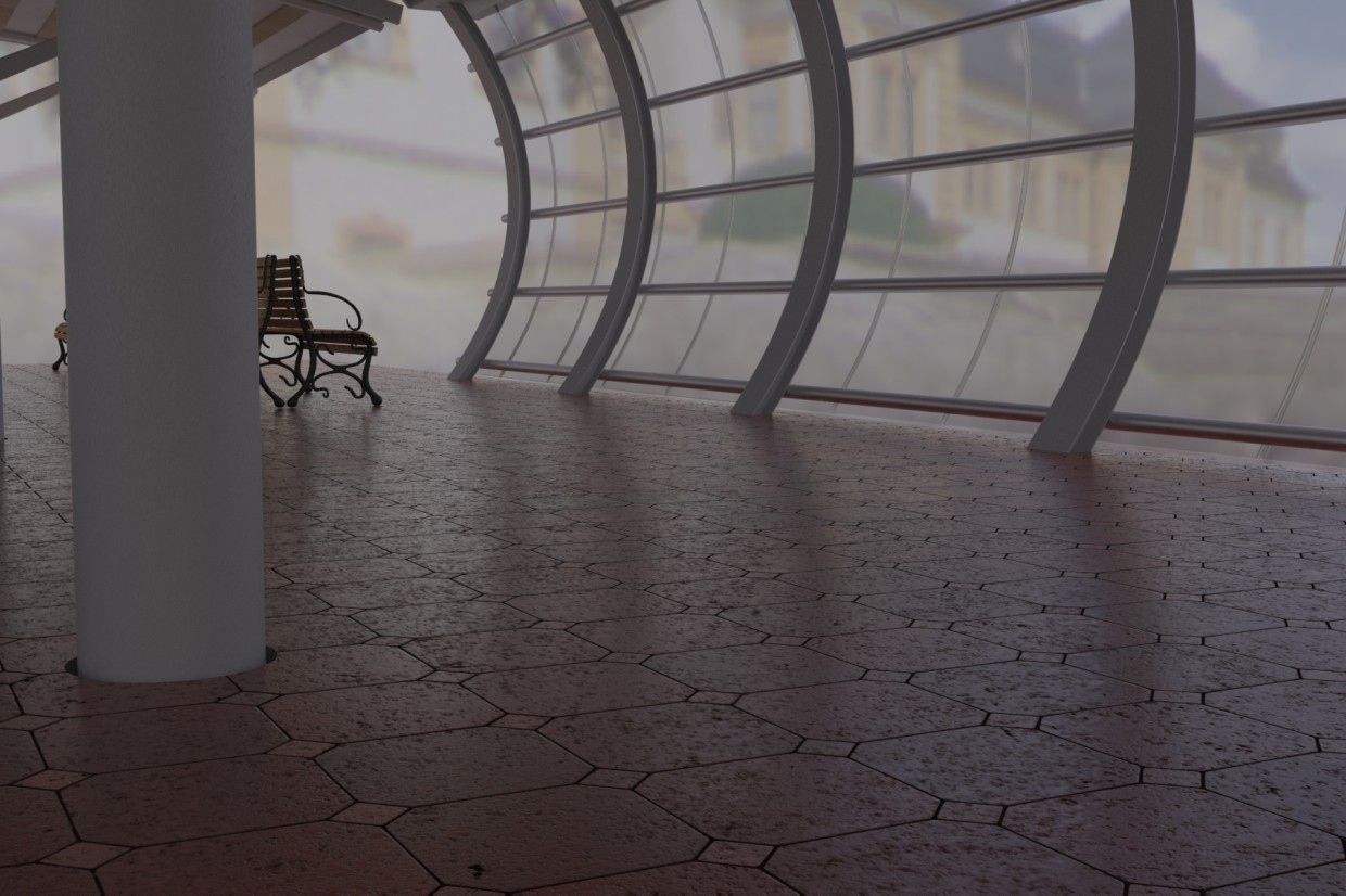 Станция Станция в 3d max vray изображение