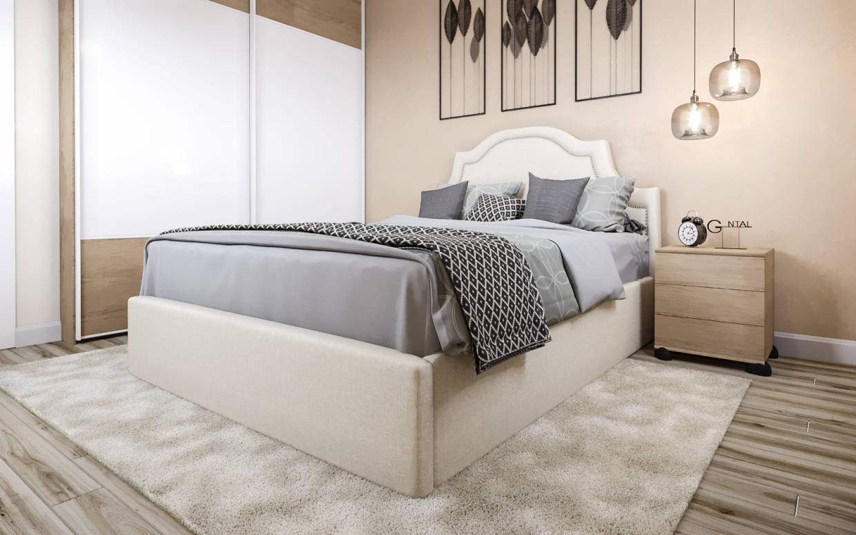 Schlafzimmer Nummer 2 in 3d max corona render Bild