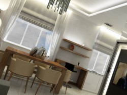 The living-dining-kitchen
