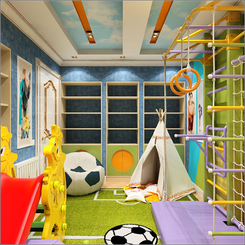Дизайн интерьера детской игровой комнаты в Чернигове в 3d max vray 1.5 изображение