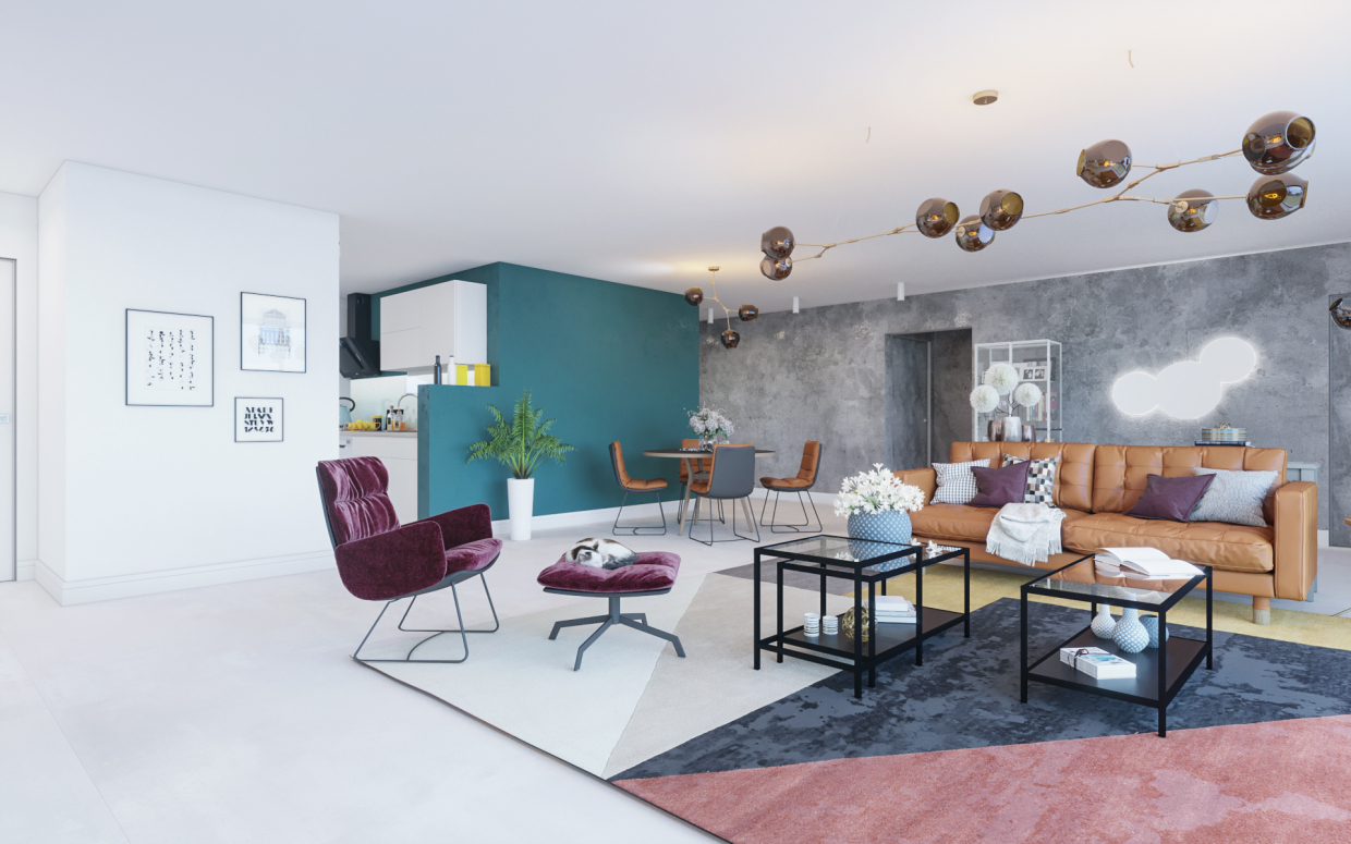 Apartment in Tel Aviv in 3d max corona render image