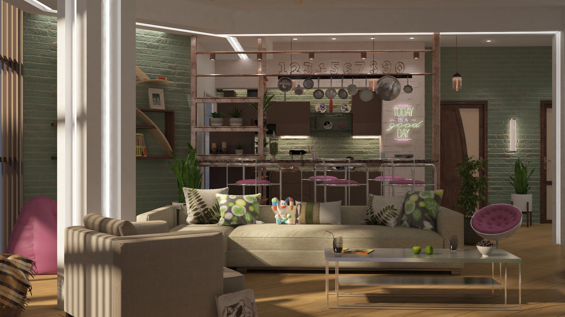 meu trabalho com o interior em 3d max vray 3.0 imagem