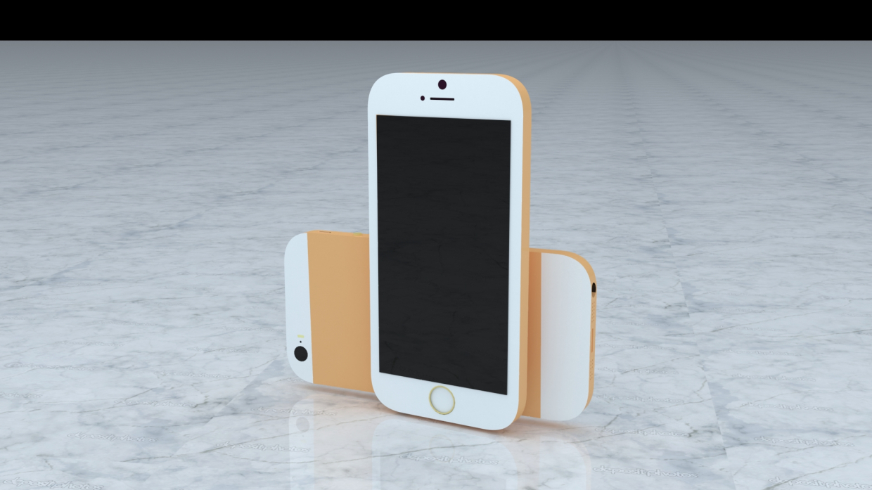 imagen de modelado de iphone en 3d max vray 3.0