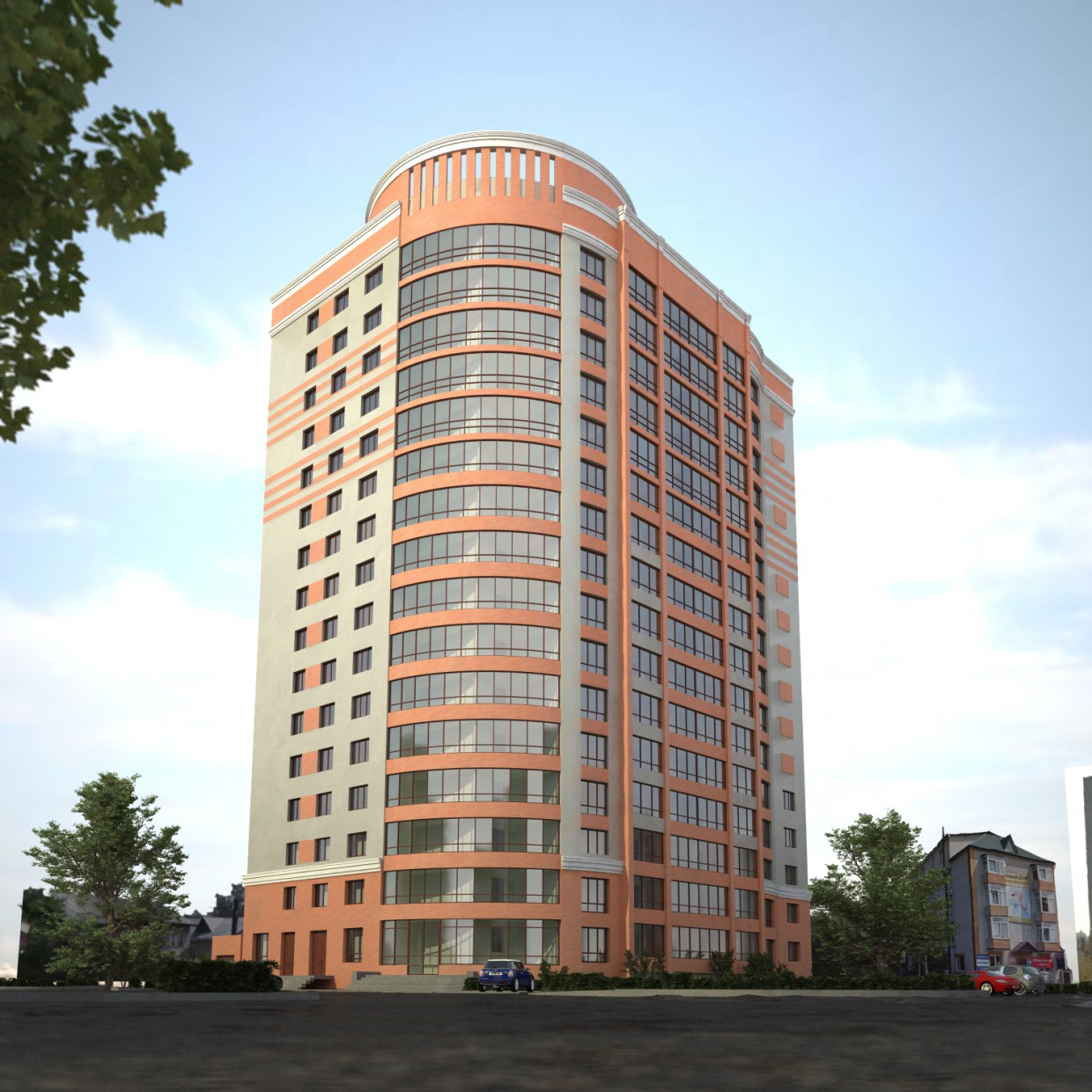 Building under construction in Barnaul Building under construction in Barnaul in Cinema 4d vray 2.0 image