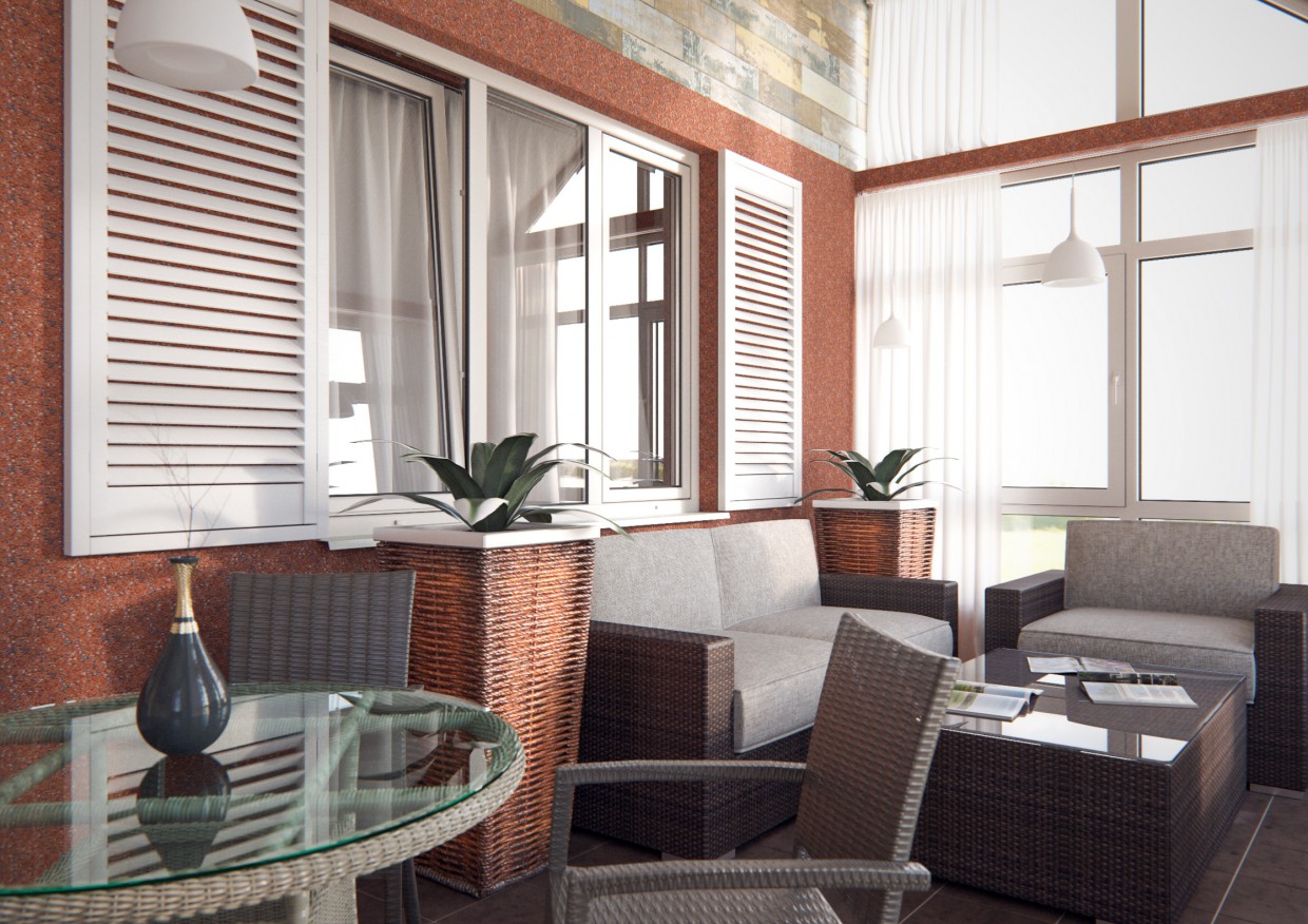 Терраса Терраса в 3d max corona render изображение