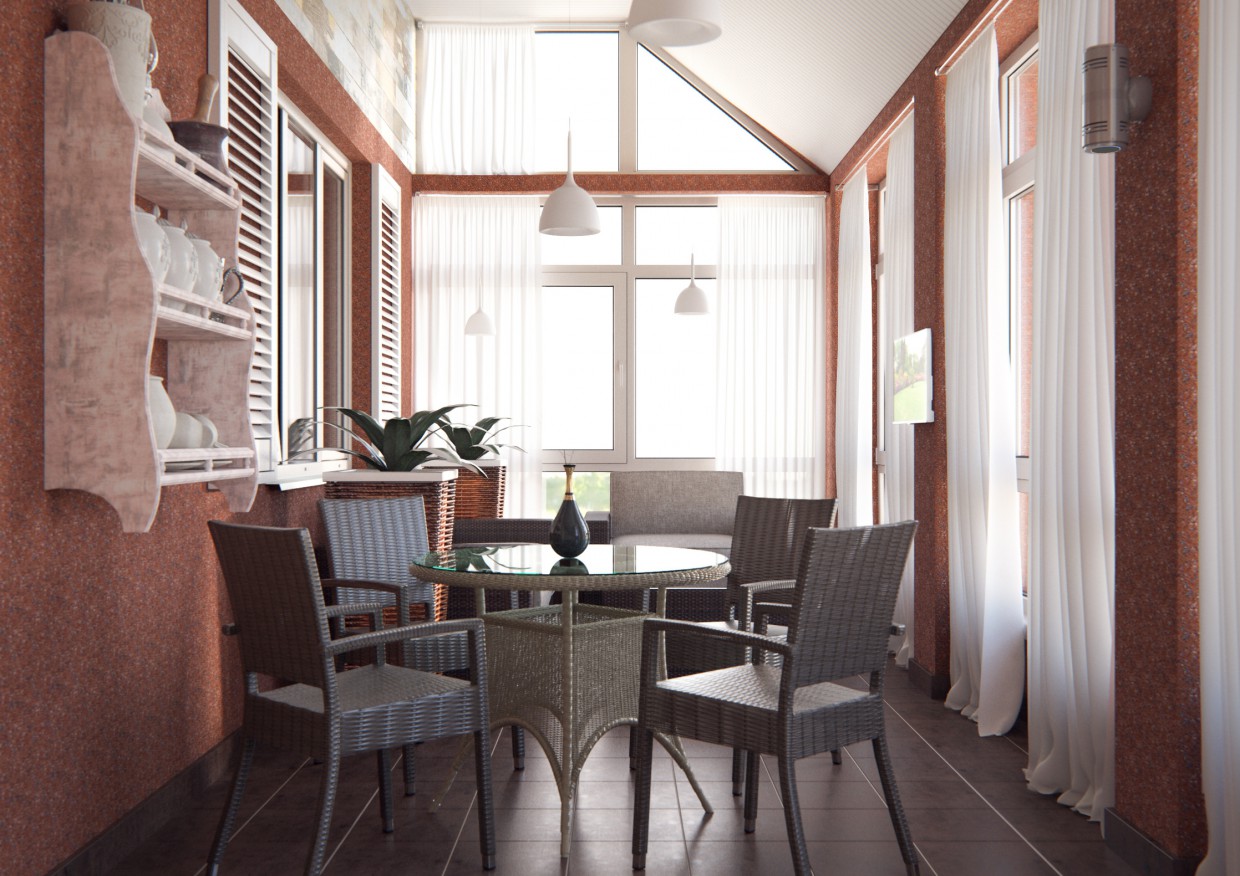 Терраса Терраса в 3d max corona render изображение