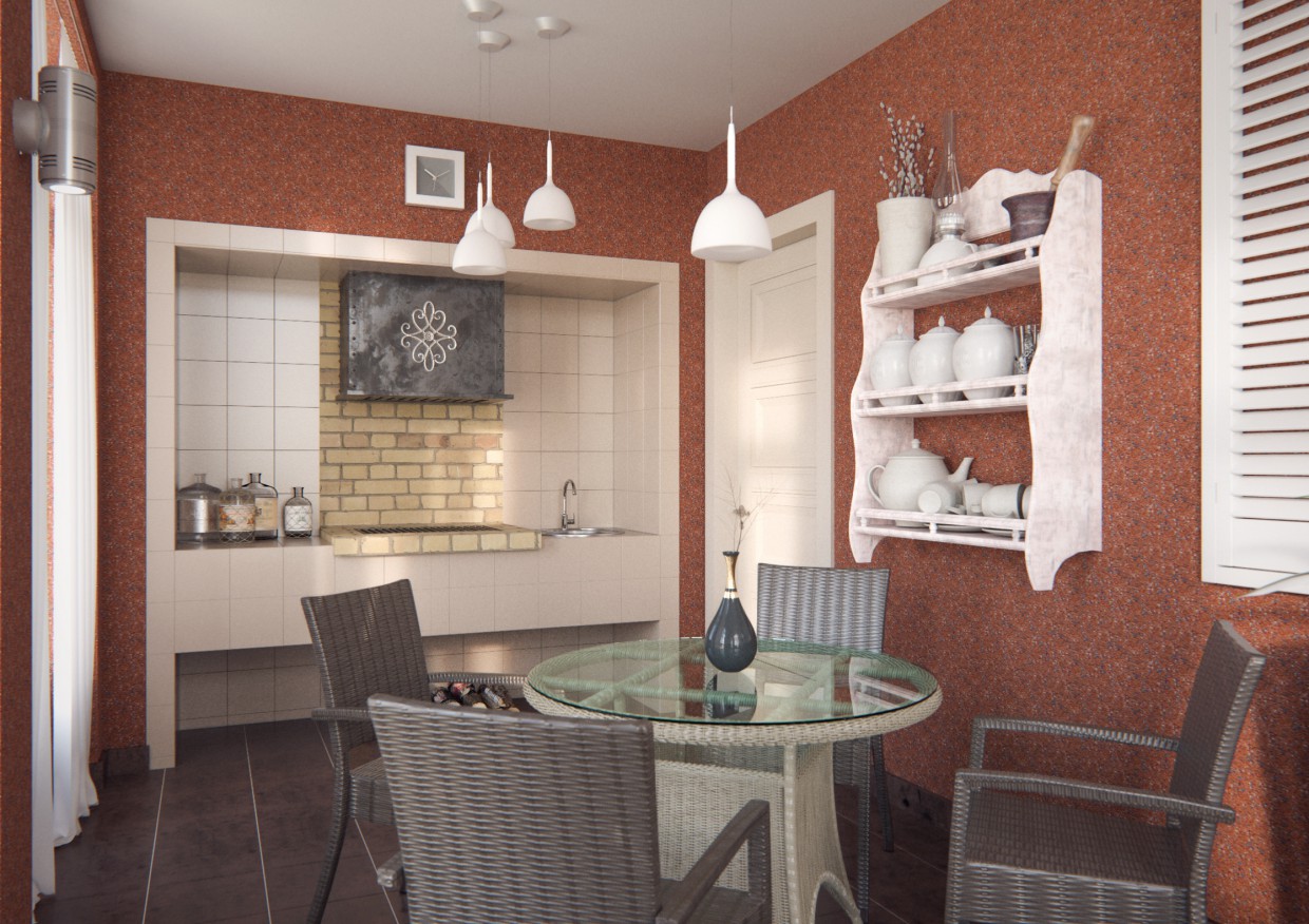 Терраса Терраса в 3d max corona render изображение