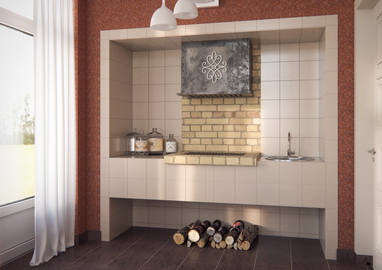 Терраса Терраса в 3d max corona render изображение