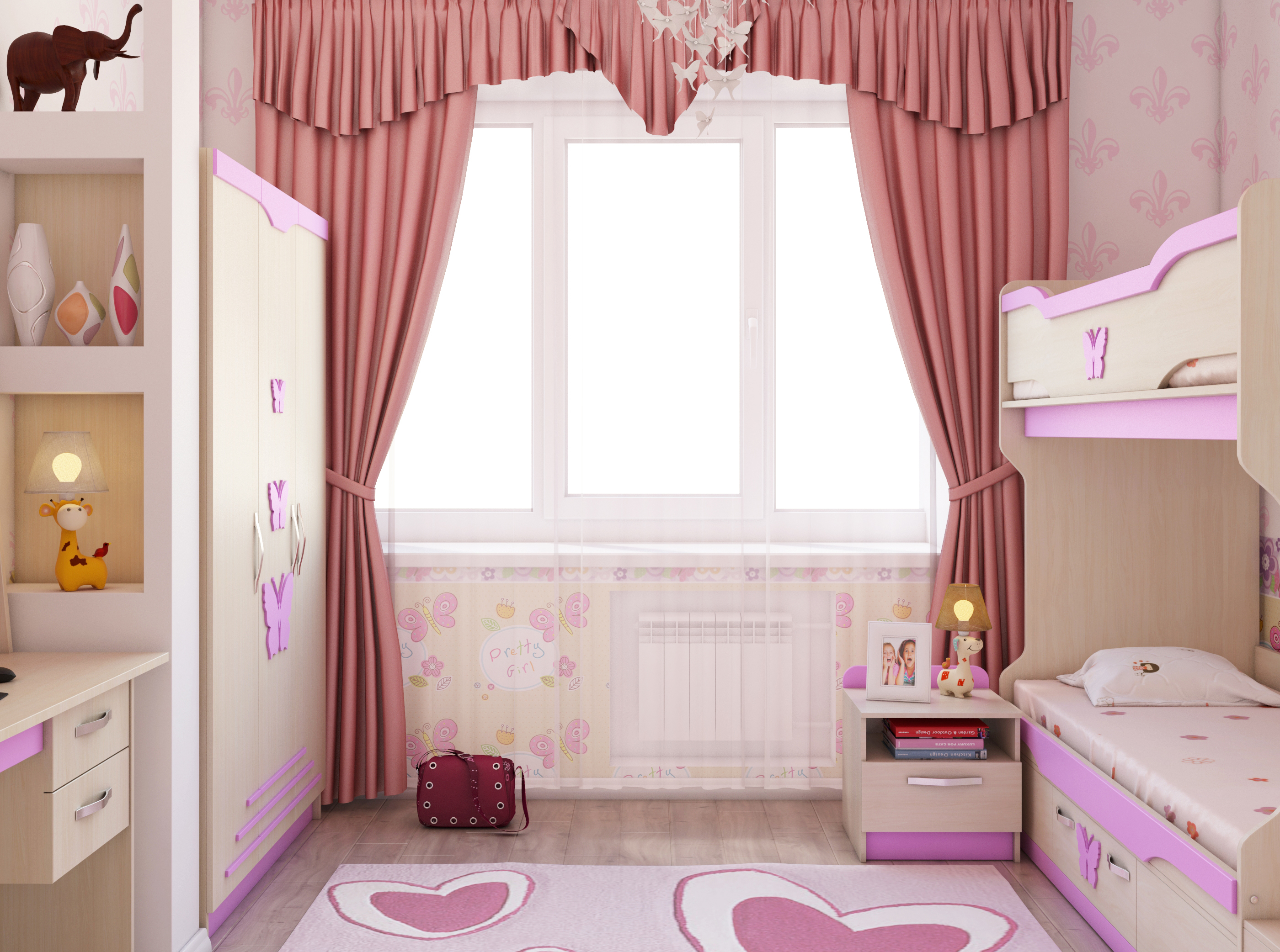 Quarto para meninas em 3d max vray 3.0 imagem