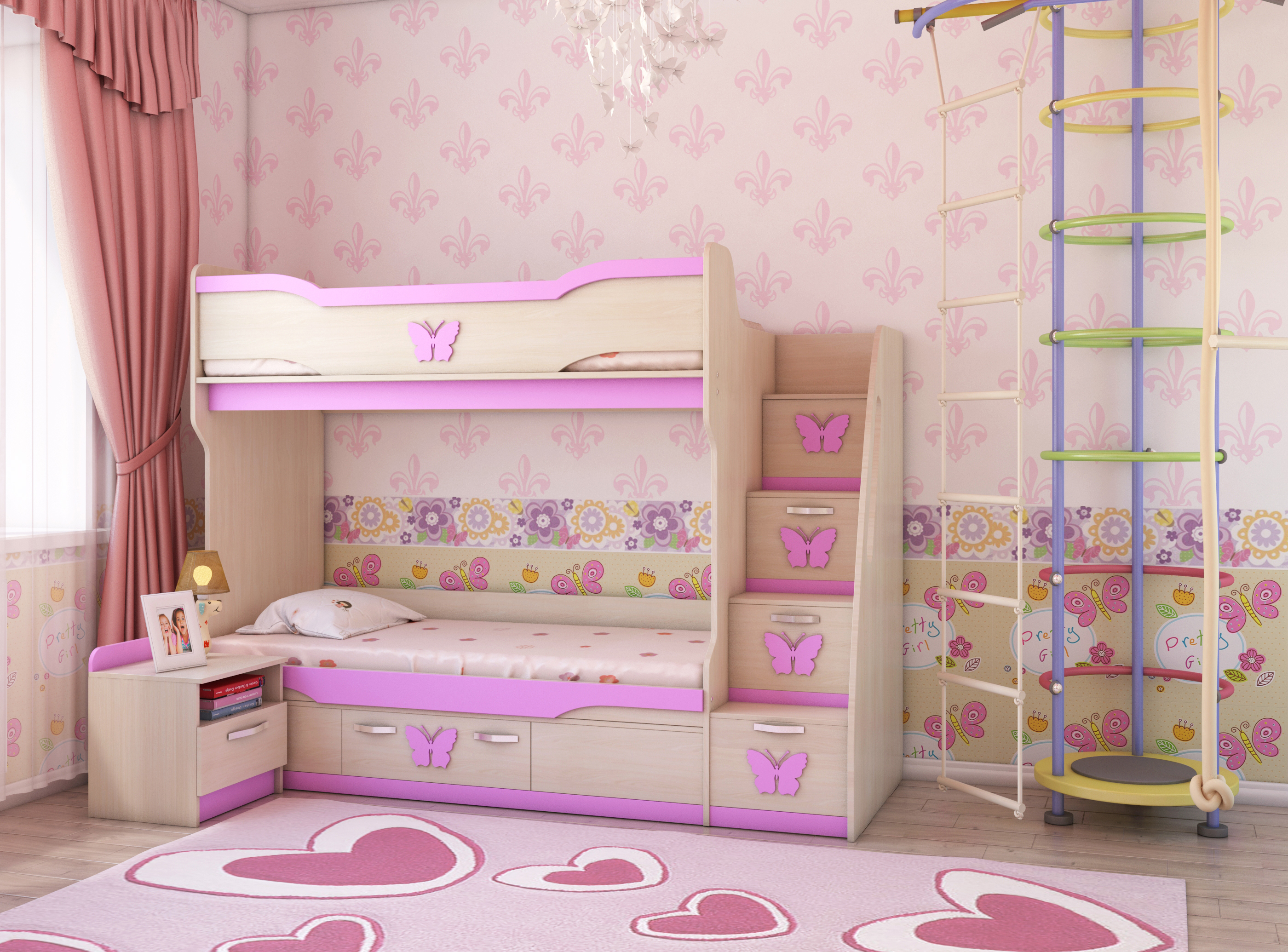 Quarto para meninas em 3d max vray 3.0 imagem