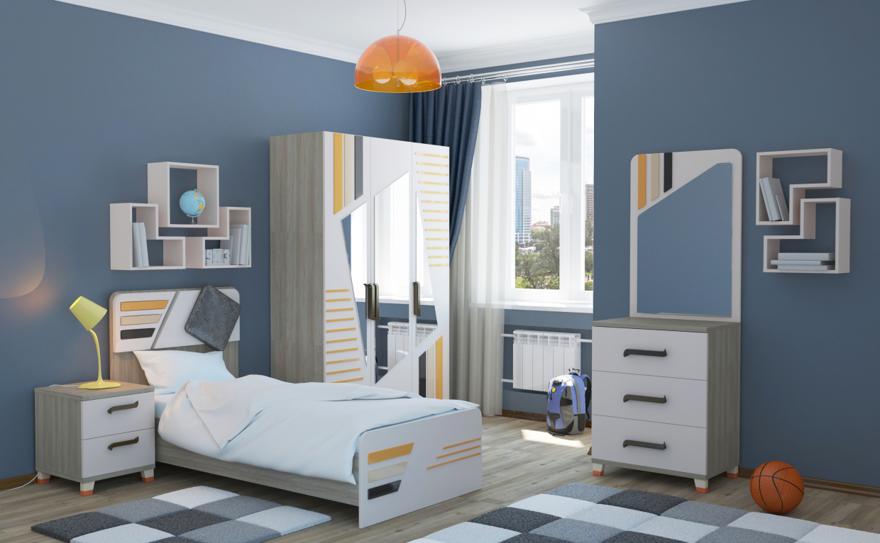 Boy's bedroom in 3d max vray 3.0 image