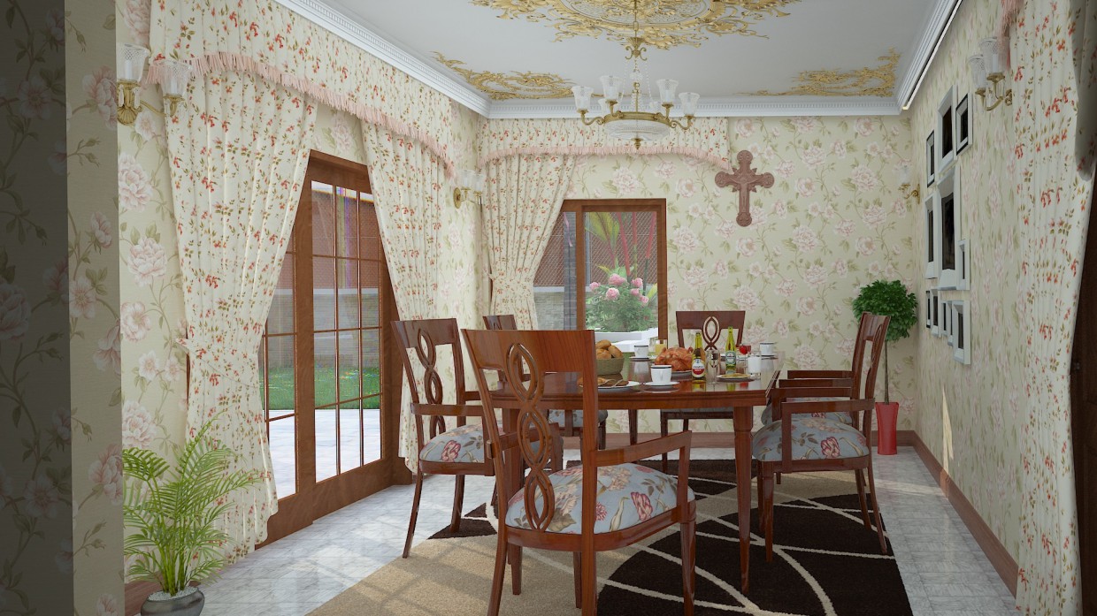 Speisesaal in 3d max vray 3.0 Bild