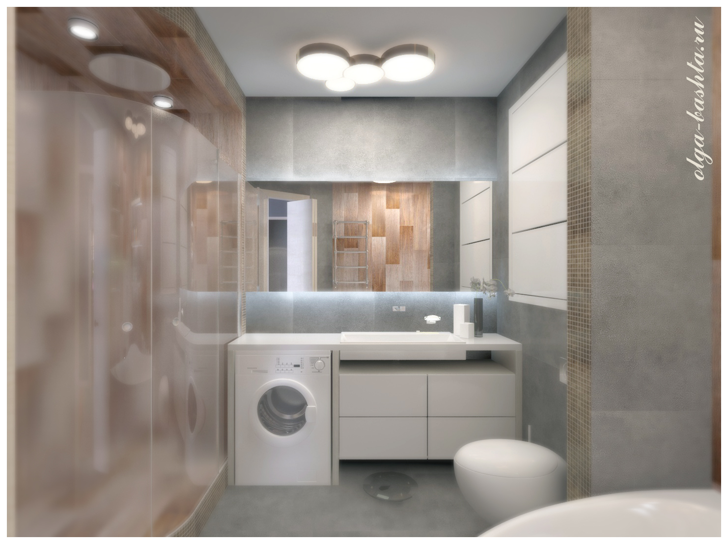 Bathroom area of ​​8 square meters. m in 3d max vray 3.0 image