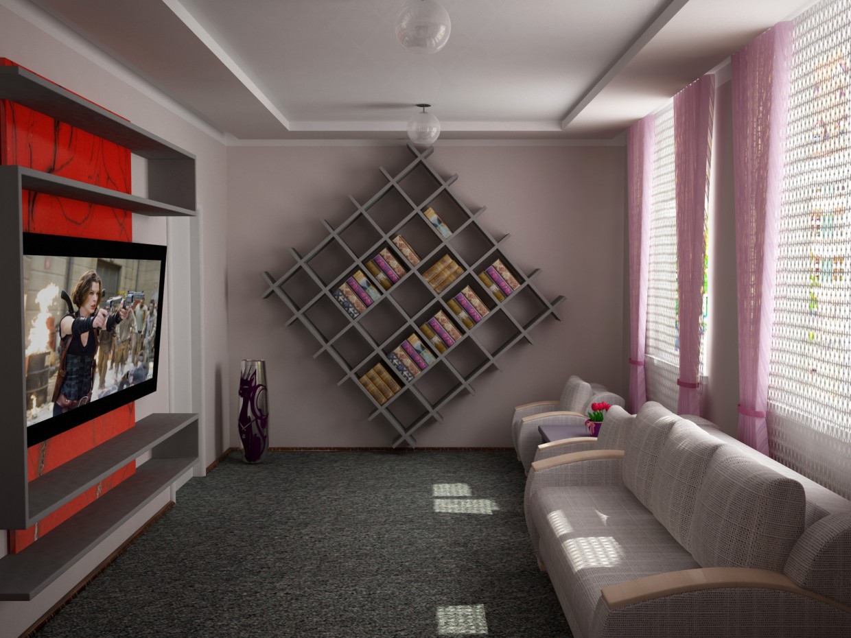 sala de imagen de sala de en 3d max vray