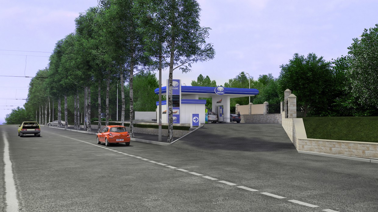PETROL STATION-07 in 3d max vray image