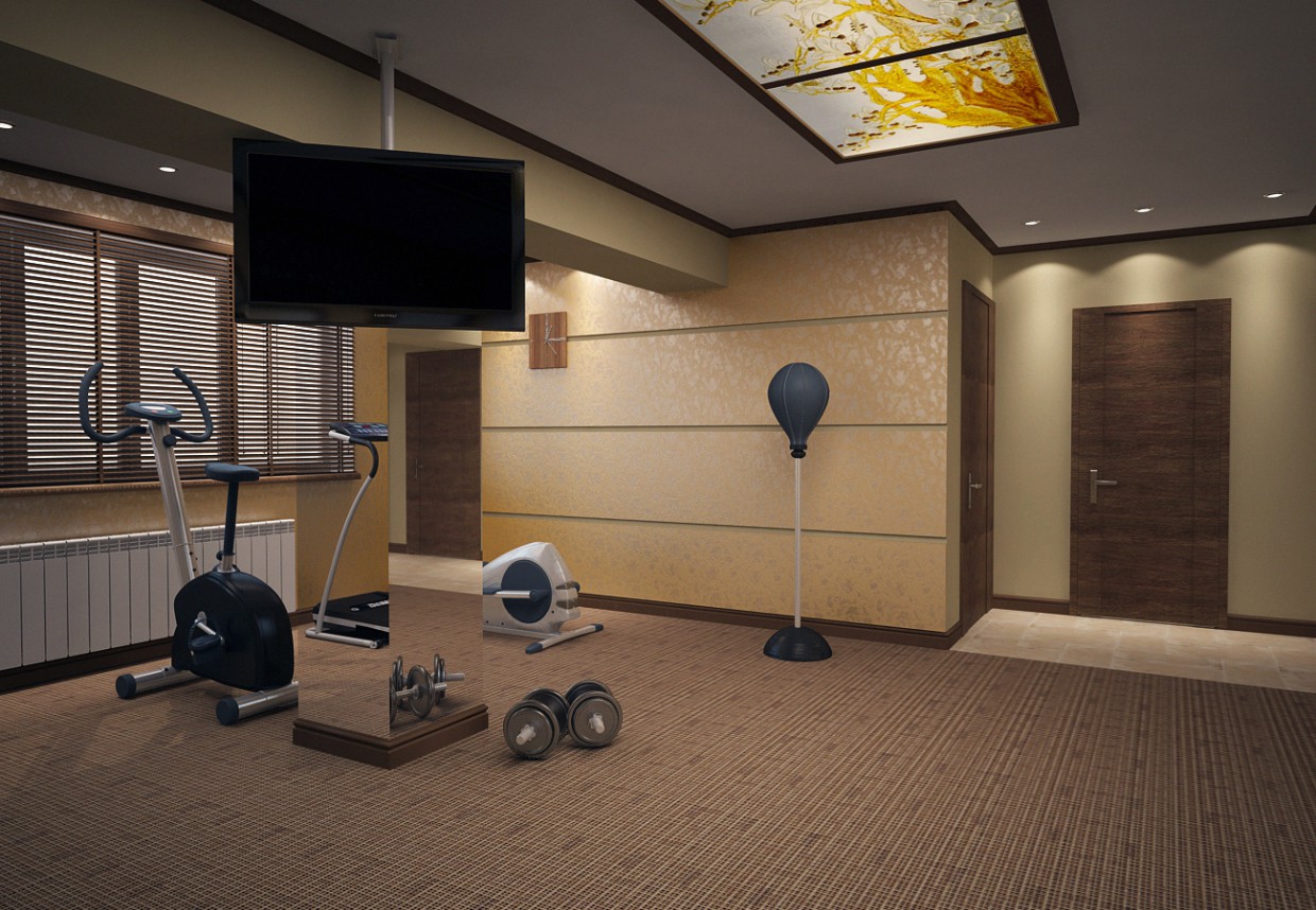 спортзал спортзал в 3d max vray изображение